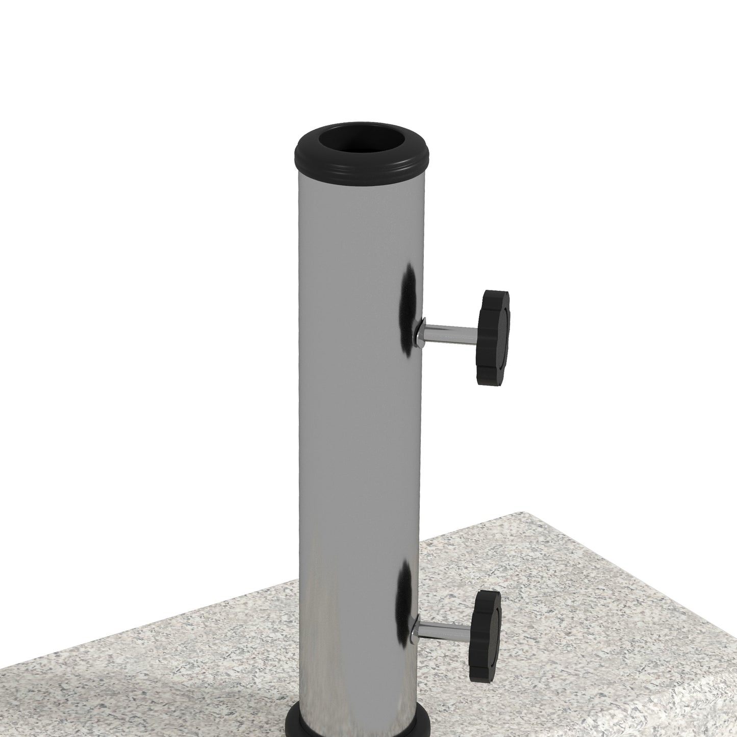 55 lbs Half Granite Parasol Base, Outdoor Umbrella Stand Weight for 1.3", 1.5", 1.9" Umbrella Poles, Grey