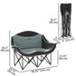 Portable Camp Chair, Double Camping Chair with Cup Holders and Carry Bag, Support 551 lbs, Black