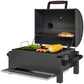 Tabletop Charcoal Smoker, Portable BBQ with Ash Catcher and Thermometer for Backyard, Camping, Picnic, Black