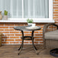 Ф23.6" Round Outdoor Side Table, Cast Aluminum Frame Patio Coffee Side Desk for Patio, Garden, Balcony, Black