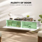 Floating TV Stand with Storage Cupboards for 45, 55, 65in TVs, Wall Mounted TV Console Entertainment Unit, White