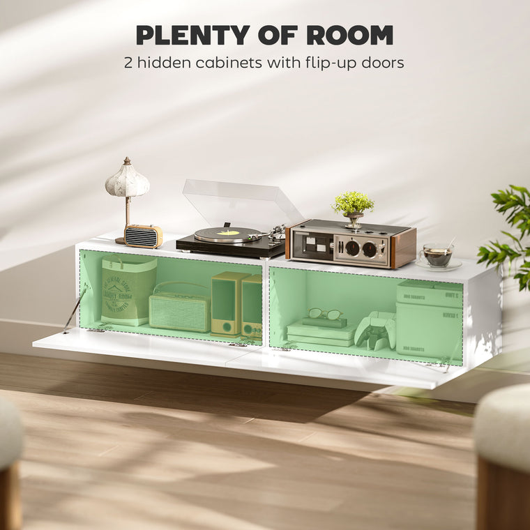Floating TV Stand with Storage Cupboards