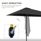 8ft Half Round Sun Shade Umbrella with 5 Ribs