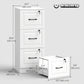3 Drawer File Cabinet with Lock, Vertical Filing Cabinet with Adjustable Hanging Bars for A4 and Letter Size, White