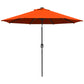 9ft Solar Patio Umbrella Outdoor Sunshade 24 LED Lights Tilt Canopy Orange