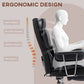 400LBS Massage Office Chair, Executive Office Chair with 6-Point Vibration, Footrest and Lumbar Support, Black