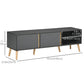 TV Stand for TVs up to 55", TV Cabinet with Shelves and Cable Holes, Entertainment Unit for Living Room, Dark Grey