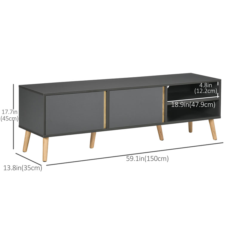TV Stand for TVs up to 55" with Shelves - Dark Grey