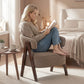 Sherpa Fleece Accent Chair, Upholstered Armchair with Solid Wood Legs and Steel Frame for Living Room, Light Brown