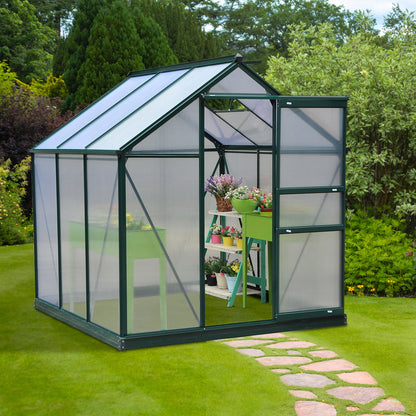 6.2' x 6.3' x 6.6' Polycarbonate Greenhouse, Galvanized Frame