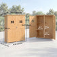 4x1.5ft Wooden Garden Storage Shed, Outdoor Tool Cabinet Organizer with Windows and Double Door, Nature Wood