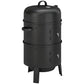 3-in-1 Vertical Charcoal Smoker with 2 Grill Grates, Built-in Thermometer, Adjustable Vent, 2 Doors