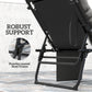 Folding Lounge Chair with Adjustable Canopy, 4-Position Outdoor Tanning Chair with Headrest, Dark Grey