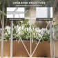 Walk-In Greenhouse, Polycarbonate Greenhouse with Sliding Door, Window, Aluminium Frame, Foundation, Silver