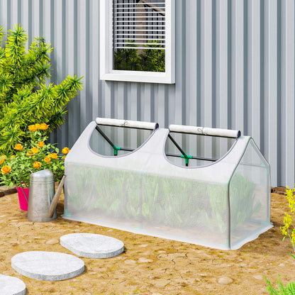 47" x 24" x 24" White Tunnel Greenhouse with Steel Frame
