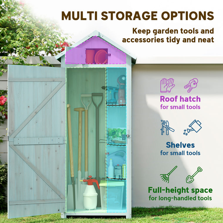 30" x 21" x 71" Storage Shed with Tiered Shelves