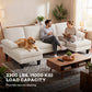 Sectional Sofa, U Shaped Couch with Double Chaise, Pillow-top Armrests and Spring Cushions, 2200lb Capacity, Beige