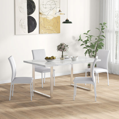 Faux Leather Dining Chairs Set of 4 - White