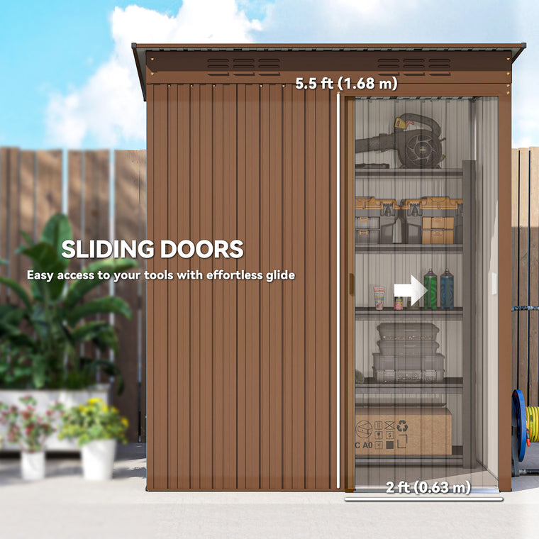 5.2' x 3.5' Metal Garden Shed