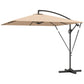 Khaki Offset Umbrella UPF50+ with Wind Securing Cover