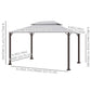 13' x 10' Outdoor Patio Gazebo Canopy with 2-Tier Polyester Roof, Vented Mesh Sidewalls and Strong Aluminum Frame for Backyard and Garden, Grey
