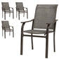 Patio Chairs Set of 4 with Armrest and High Backrest, for Backyard, Balcony, Porch, Poolside, Deck, Garden, Brown