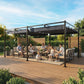 19' x 10' Pergola with Retractable Canopy, Patio Pergola with Sun Shade Shelter, UV50+, for Patio, Garden, Dark Grey