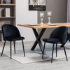Set of 2 Mid-Back Dining Chair, Mid-Back Velvet-touch Upholstery Kitchen Chair for Living Room Dining Room, Black