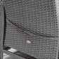 3 Pieces Patio Wicker Bistro Set, PE Rattan Coffee Table & Adjustable Recline Chairs Furniture Set with Cushions and Wood Grain Plastic Top, Grey