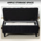 Storage Ottoman, Linen Fabric End of Bed Bench with Button Tufted Storage Bench for Bedroom, Black