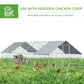 9.8' x 26.2' x 6.6' Chicken Coop Cage, Outdoor Hen House w/Cover & Lockable Door