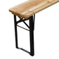 3 Pieces Folding Picnic Table Set, Portable Folding Picnic Table and Benches with Steel Frame for Garden, Park, Natural Wood