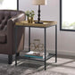Square Tray Side Table with Mesh Metal Shelf 18” - In 3 Colours