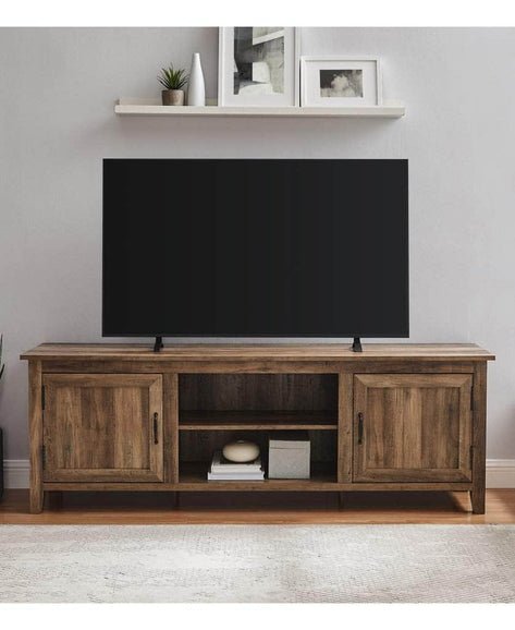 70" Simple Modern Wood TV Stand with Grooved Door - In 4 Colours
