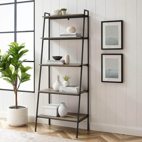 72" Arlo Industrial Ladder Bookcase - In 2 Colours