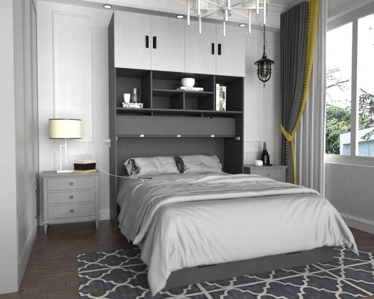 Hyde Grey Murphy Cabinet Bed with Memory Foam Mattress - Forward Furniture