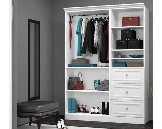 Versatile 61” Closet Organizer with Drawers - White