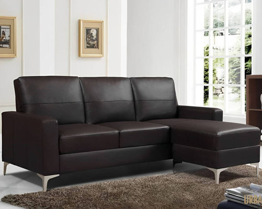 Del Mar Sectional Sofa with Reversible Chaise Faux Leather