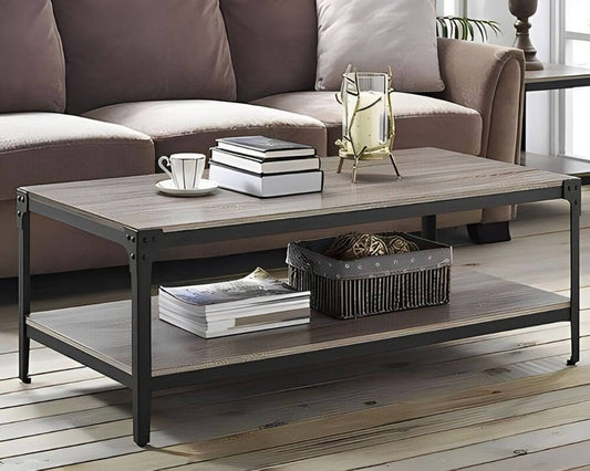 Angle Iron Rustic Rectangular Coffee Table - In 5 Colours