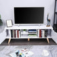 TV Stand with Two Cabinets and Shelves in White