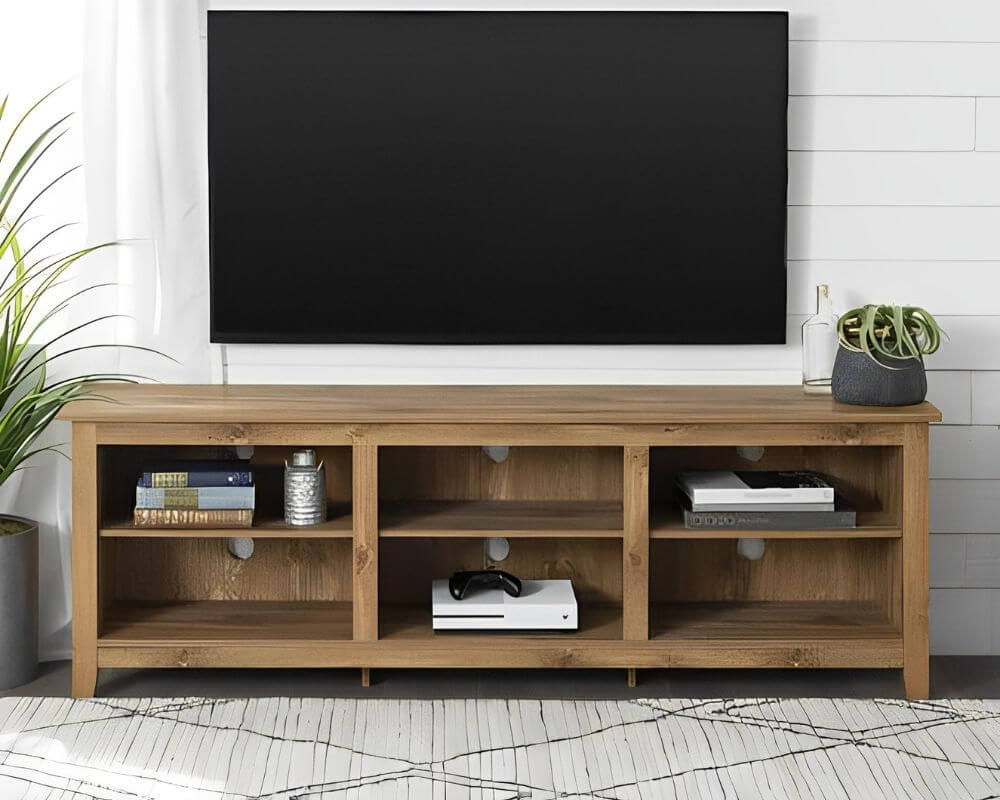 70" Essential Rustic Wood TV Stand - In 10 Colours