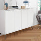 Krom 60” Storage Cabinet with Metal Legs - White