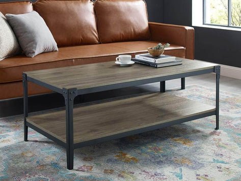 Angle Iron Rustic Rectangular Coffee Table - In 5 Colours