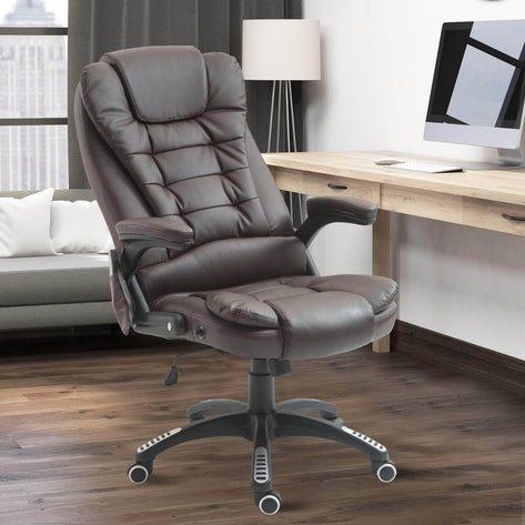 High Back Heated Massage Office Chair in Faux Leather - In 3 Colours