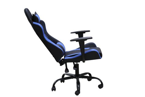 Reclining Swivel Gaming Office Chair in Blue Faux Leather