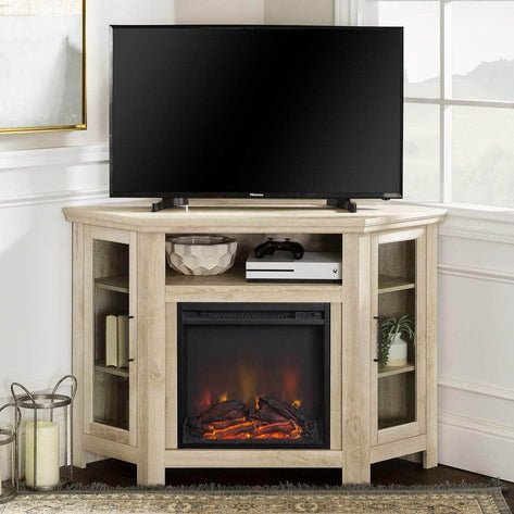 Jackson 48" Wood Corner Fireplace TV Stand - In 7 Colours
