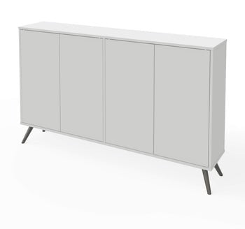 Krom 60” Storage Cabinet with Metal Legs - White