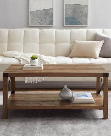Metal X Rectangular Coffee Table - In 4 Colours
