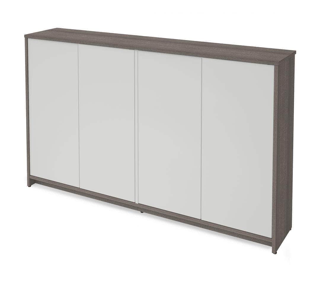 Small Space 60" Storage Cabinet - Bark Grey & White
