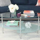 Wave Mid Century Modern Dual Oval Glass Coffee Table